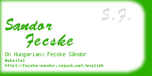 sandor fecske business card