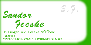 sandor fecske business card